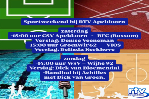 Sport bij RTV Apeldoorn: 24 en 25 januari